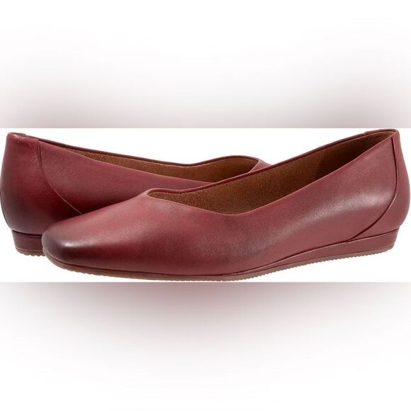 SoftWalk | Vellore Flats in Dark Red | 7W - Picture 1 of 9